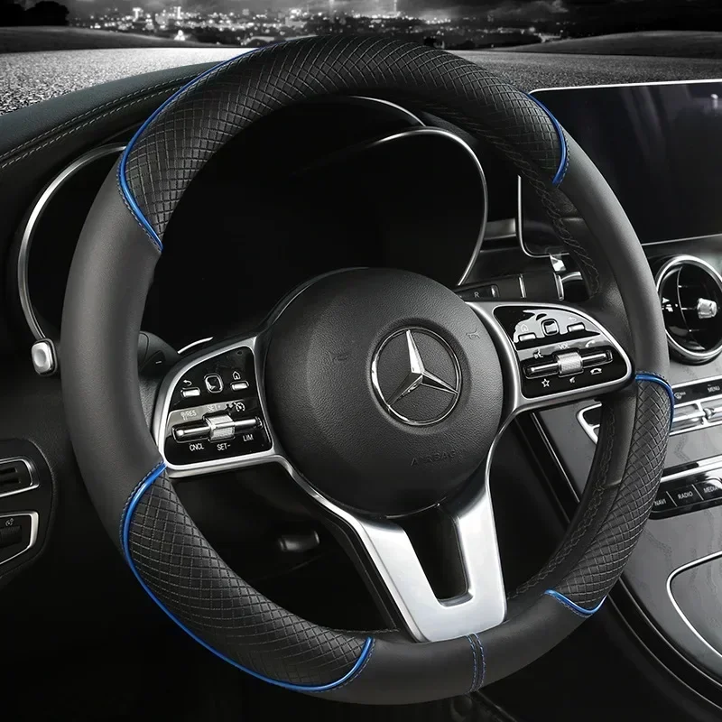 Car Steering Wheel Cover Anti Slip Breathable - Coprivolante in pelle PU antiscivolo da