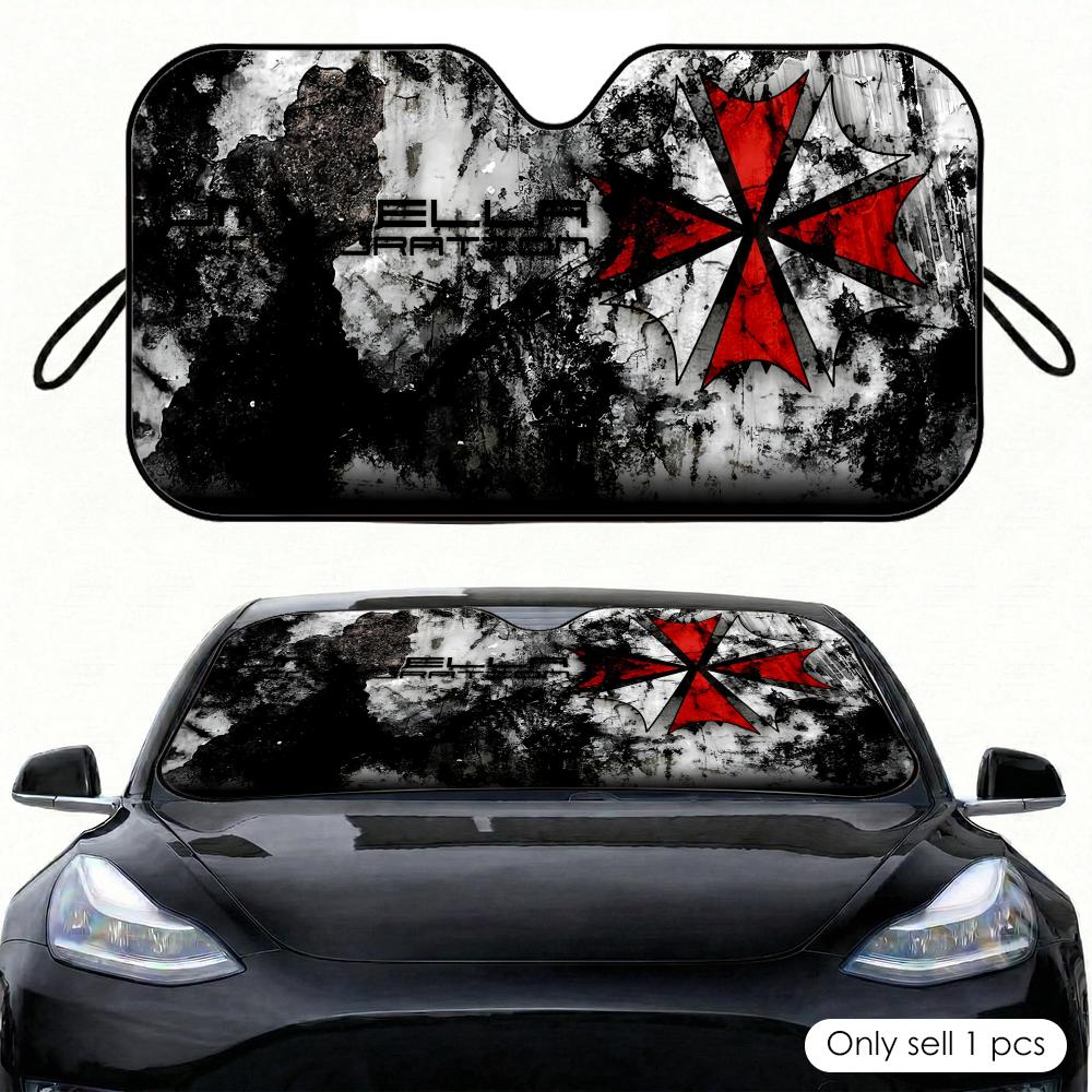 Car Sunshade Windshield Umbrella Foldable - Parasole per Auto con Motivo Horror,