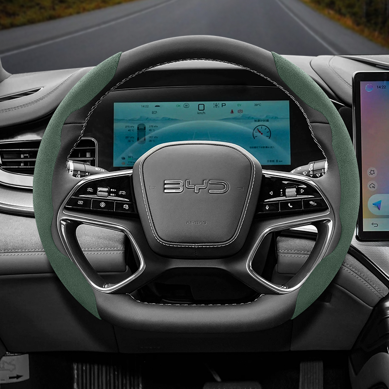 Car Steering Wheel Cover Anti Slip Breathable - Adatto per Byd Fibbia antiscivolo Coprivolante