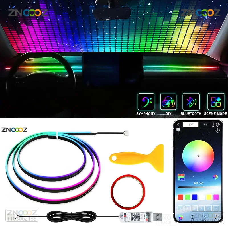 ZNOOOZ 140cm luci ambientali p - Led Ambient Interior Car Lights App Control recensione e prezzo