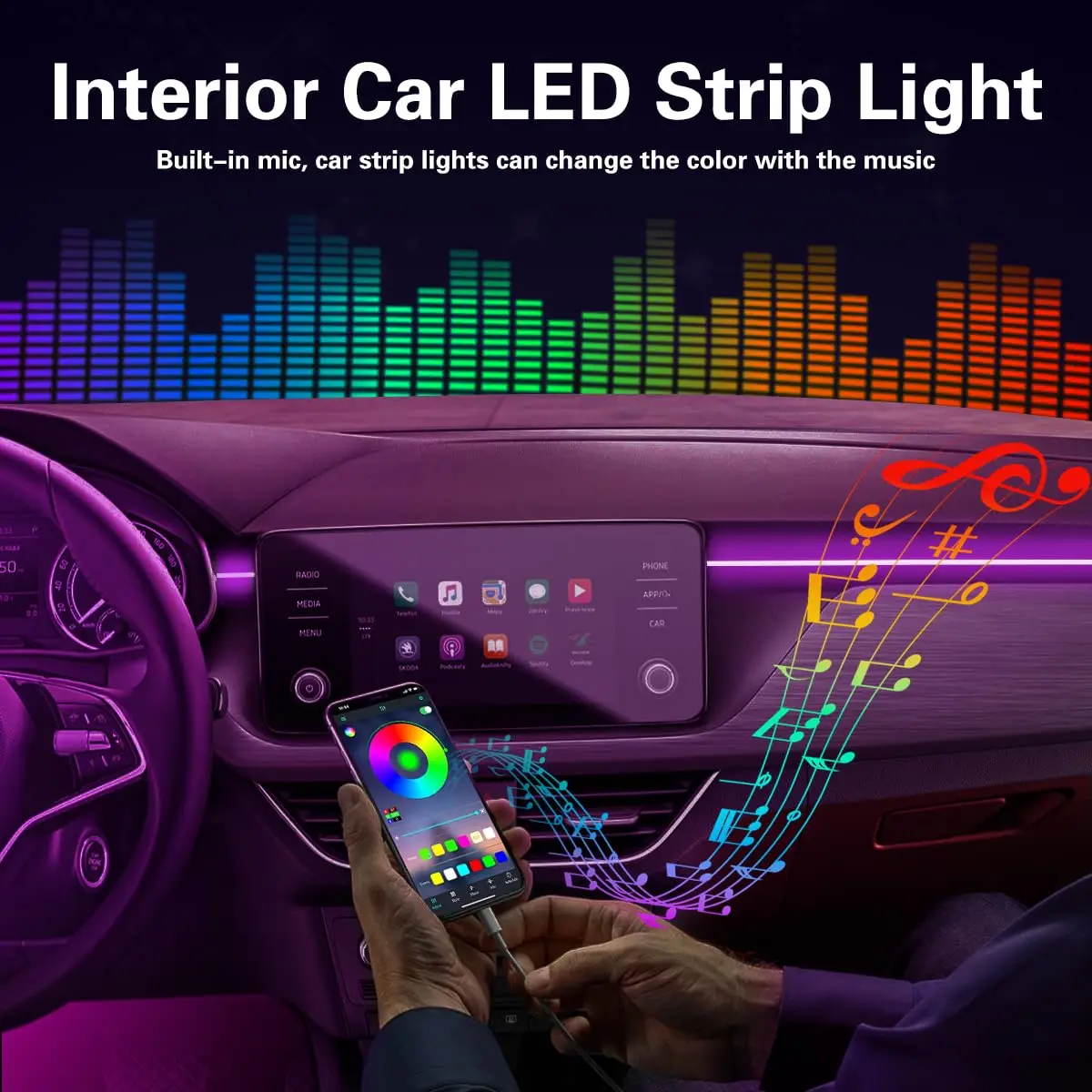 Kit luce ambientale per auto a - Led Ambient Interior Car Lights App Control recensione e prezzo